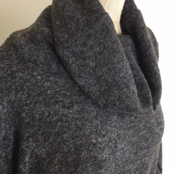 Dolman Sleeve Charcoal CowlNeck Sweater - Picture 4 of 7